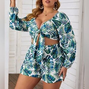 Tropical Print Short Set
